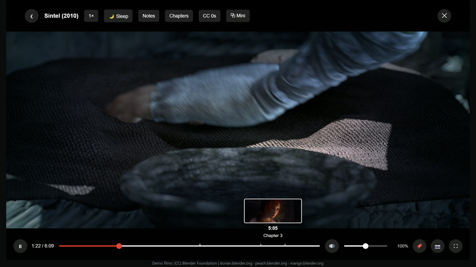 A picture of the moment on the seek bar